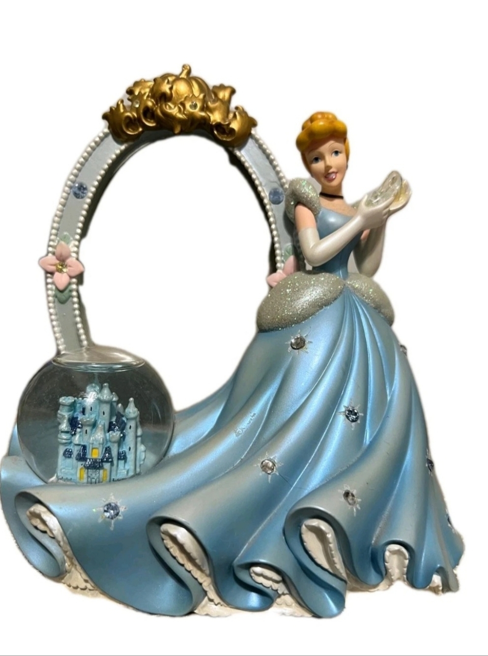 Vintage Cinderella Castle Snow Globe & Photo Frame - Light Blue - Picture 6 of 7